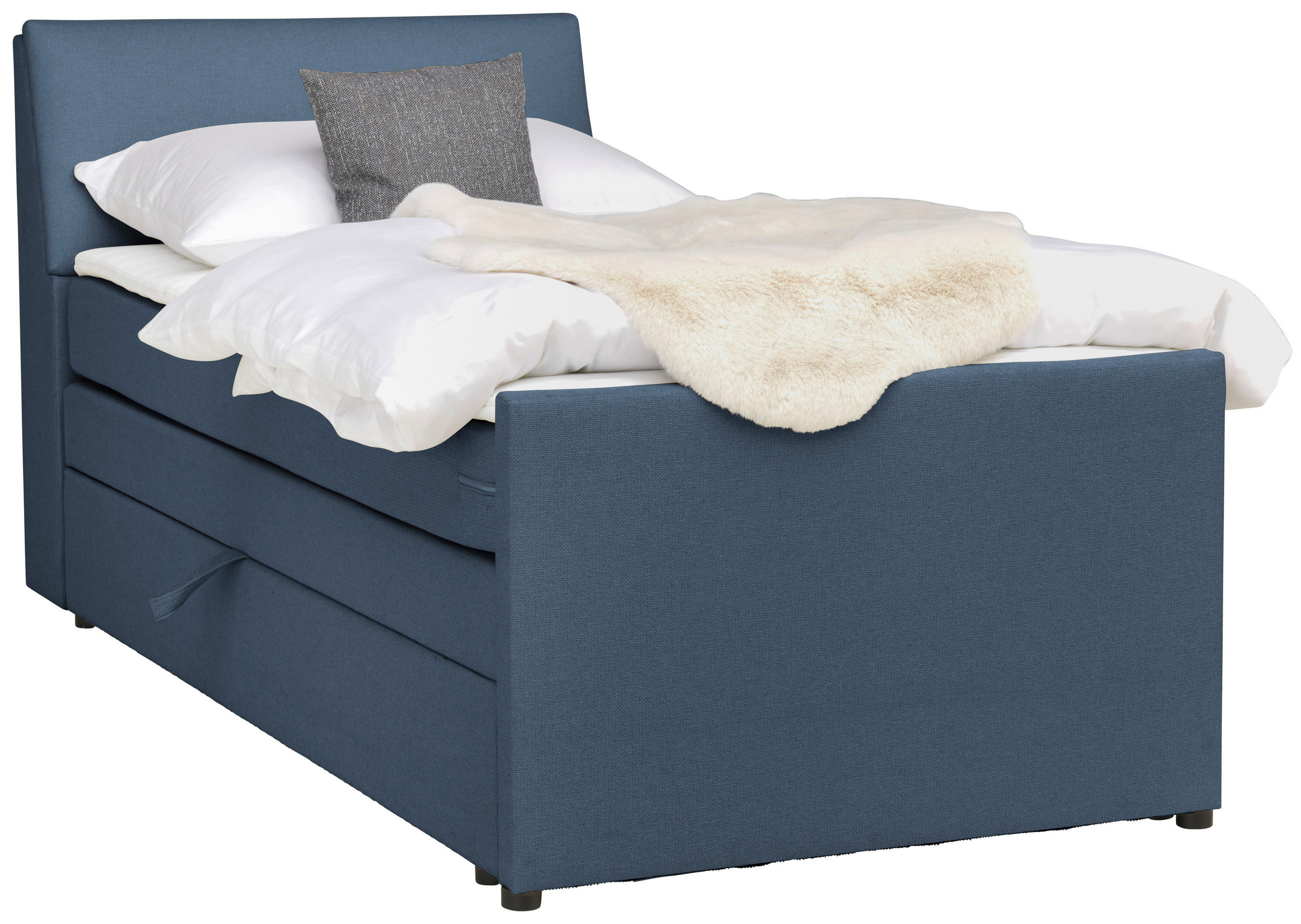 BOXSPRINGBETT 100/200 cm  in Blaugrau  - Blaugrau, MODERN, Holz/Textil (100/200cm) - MID.YOU