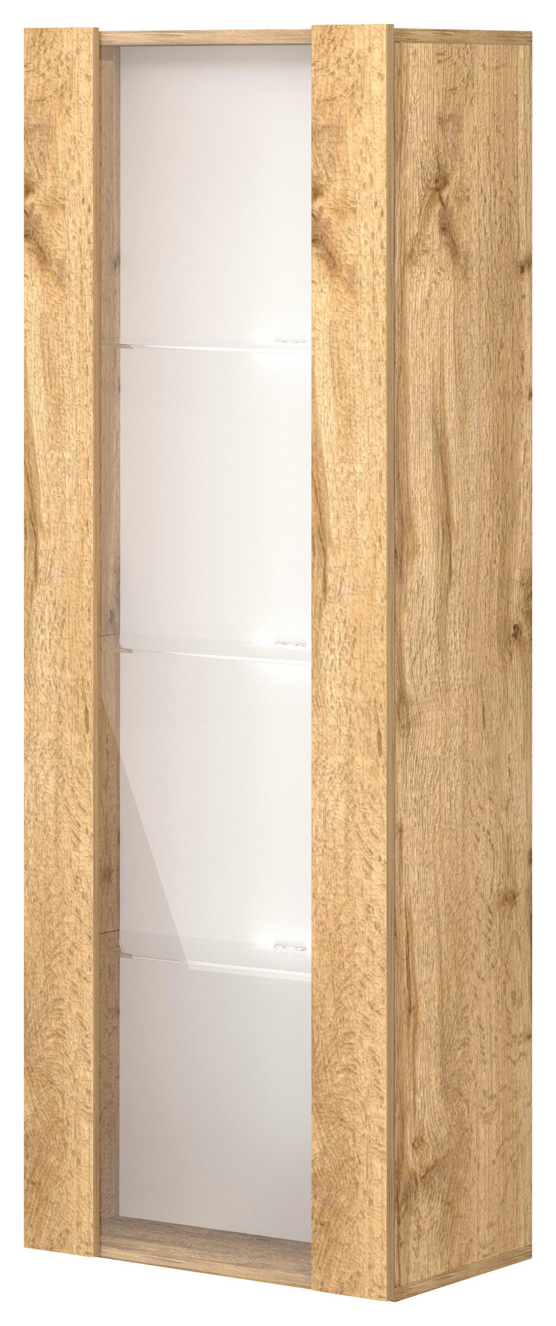 HÄNGEVITRINE in Eiche Wotan  - Eiche Wotan, Design, Glas/Holzwerkstoff (40/140/30cm) - Livetastic