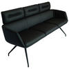 SITZBANK 200/91/70 cm Echtleder Schwarz  - Schwarz, Design, Leder/Metall (200/91/70cm) - Dieter Knoll