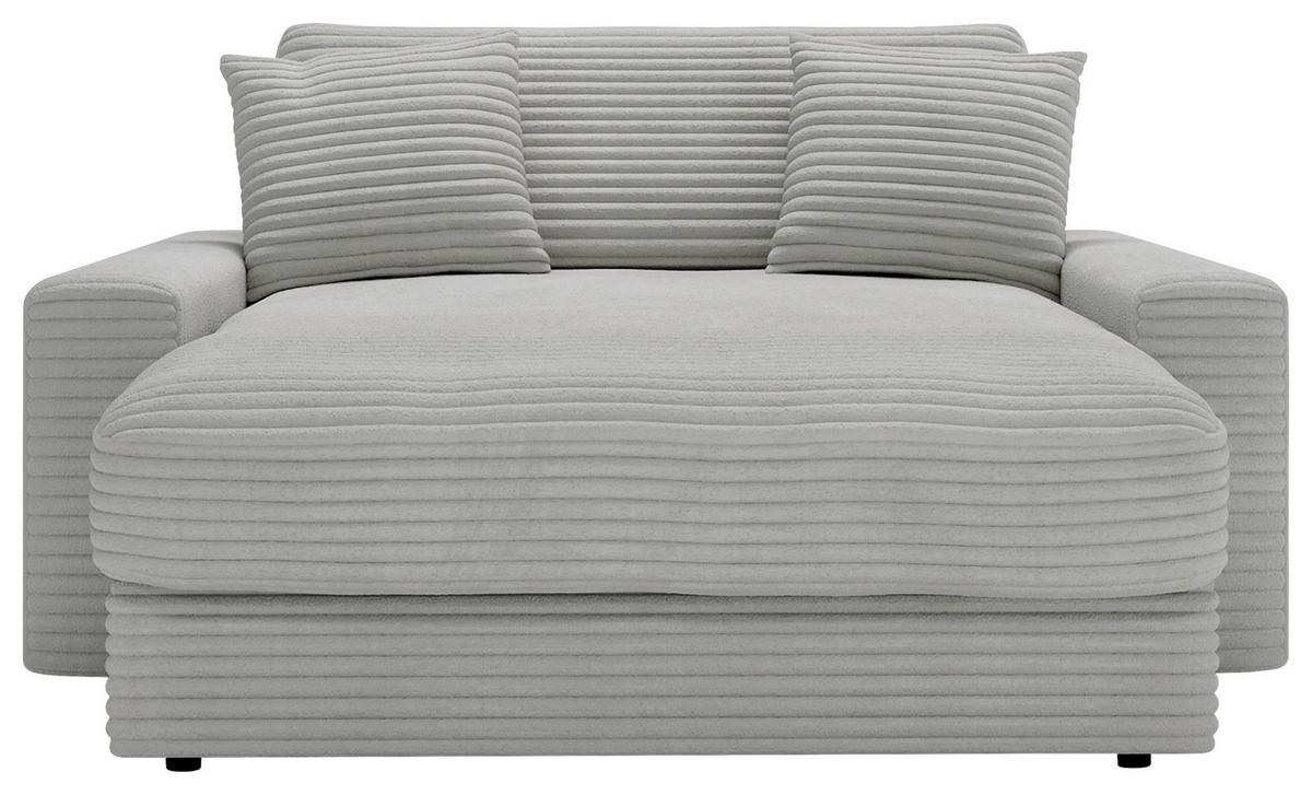 XXL-SESSEL Cord Hellgrau    - Hellgrau/Schwarz, MODERN, Kunststoff/Textil (160/87/190cm) - Carryhome