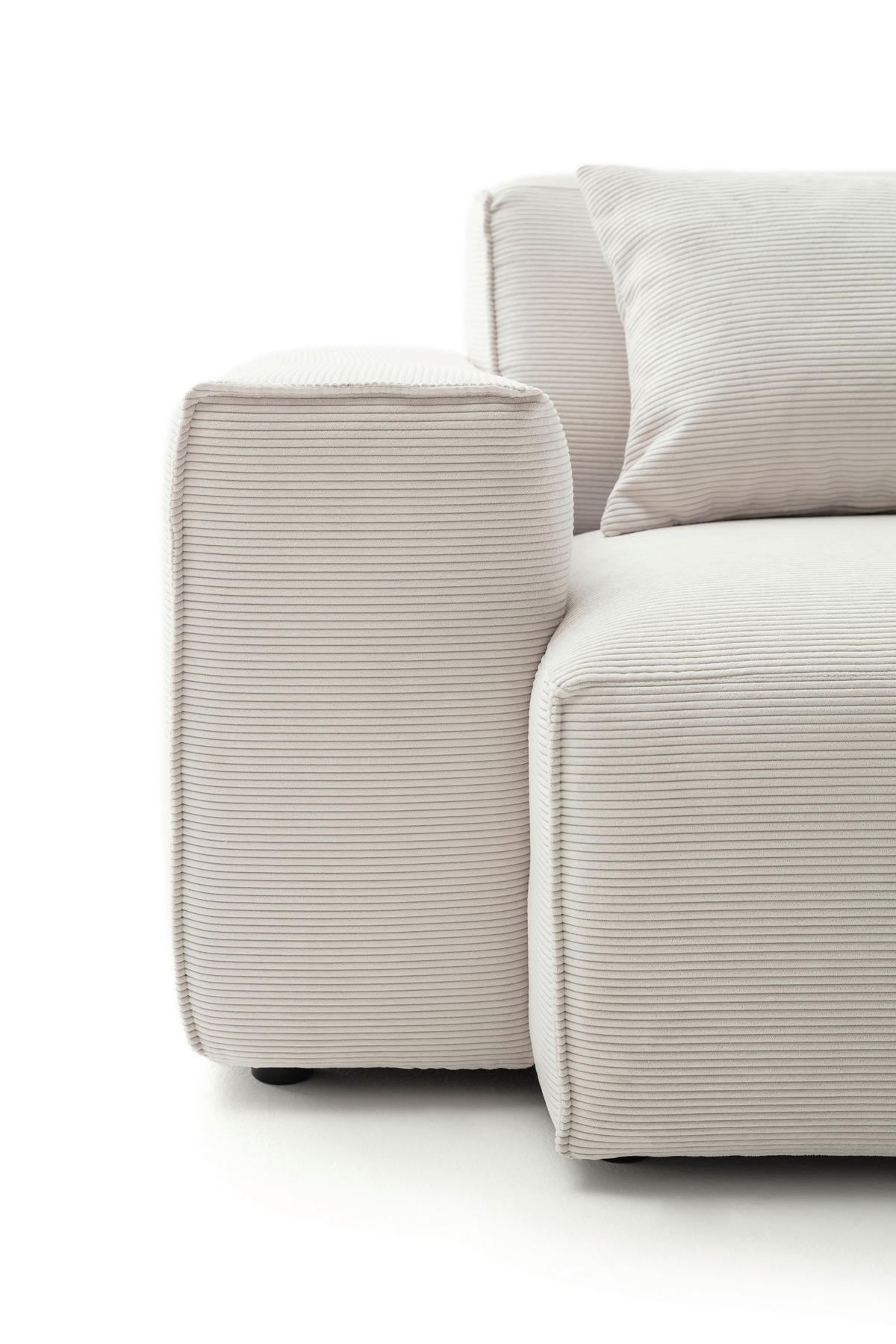 ECKSOFA Weiß Cord  - Schwarz/Weiß, Design, Kunststoff/Textil (270/210cm) - Pure Home Lifestyle