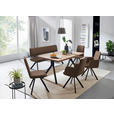 SITZBANK 180/86,5/60 cm in Schwarz, Dunkelbraun - Dunkelbraun/Schwarz, Design, Textil/Metall (180/86,5/60cm) - Cantus