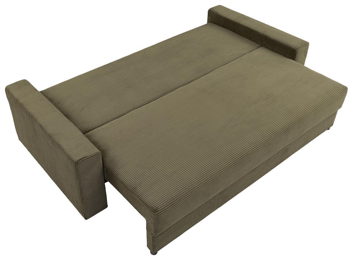 SCHLAFSOFA in Cord Waldgrün  - Waldgrün/Schwarz, Konventionell, Kunststoff/Textil (233/92/108cm) - Carryhome