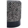 HOCKER in Holz, Metall, Textil Schwarz, Weiß  - Schwarz/Weiß, KONVENTIONELL, Holz/Textil (35/42/35cm) - Xora