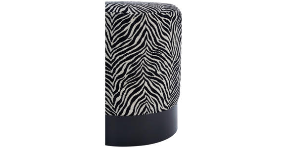 HOCKER in Holz, Metall, Textil Schwarz, Weiß  - Schwarz/Weiß, KONVENTIONELL, Holz/Textil (35/42/35cm) - Xora