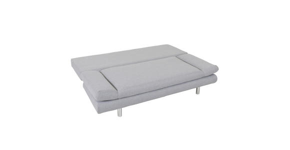 SCHLAFSOFA Flachgewebe Hellgrau - Chromfarben/Hellgrau, Design, Kunststoff/Textil (194/73/91cm) - Xora