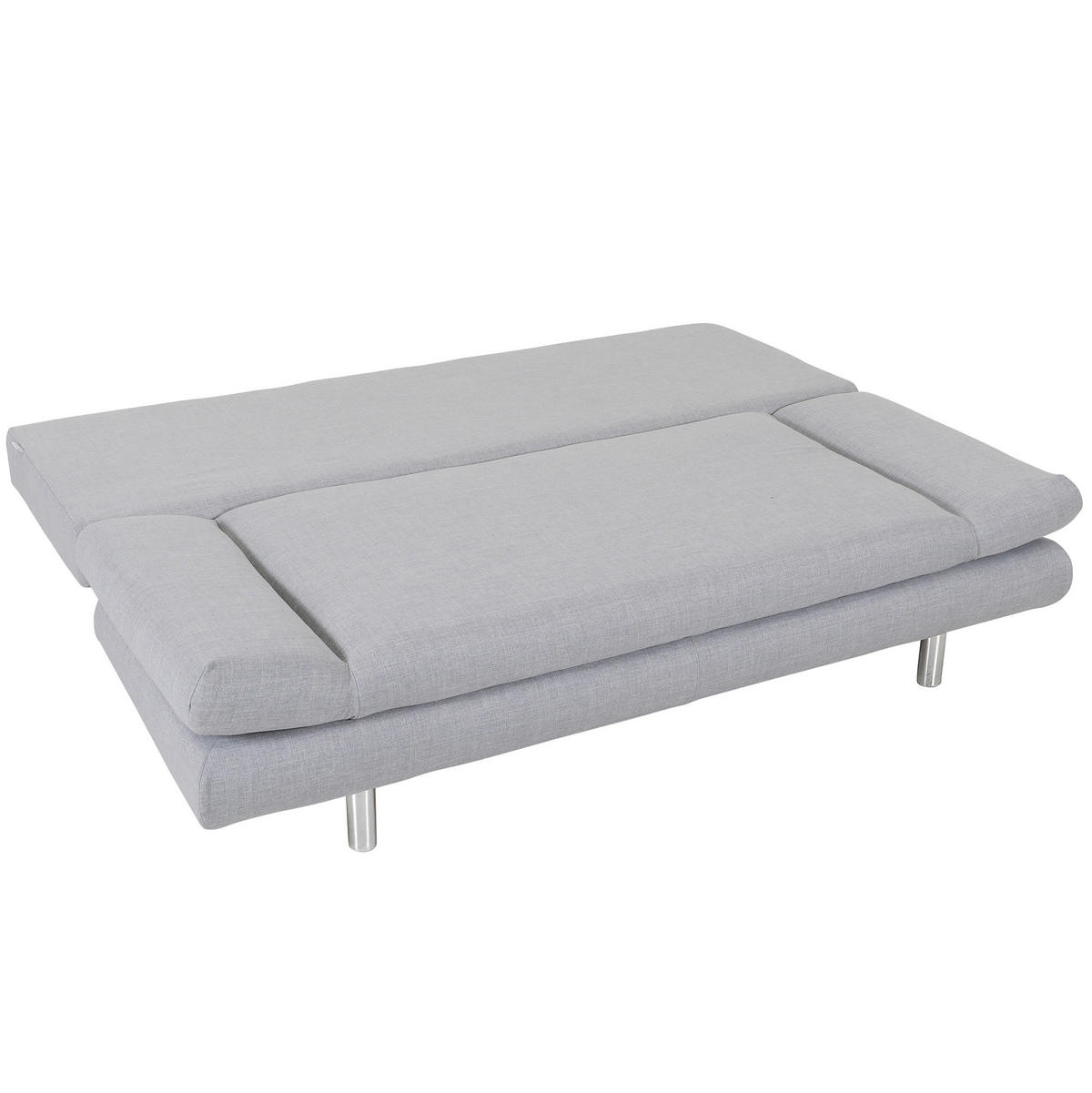 SCHLAFSOFA Flachgewebe Hellgrau  - Chromfarben/Hellgrau, Design, Kunststoff/Textil (194/73/91cm) - Xora