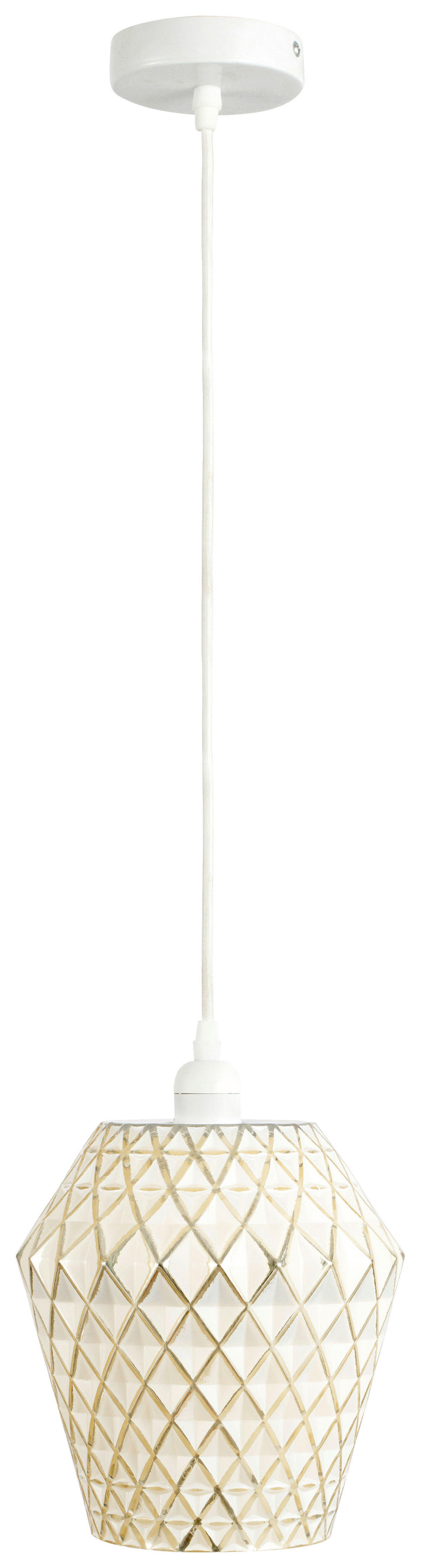 HÄNGELEUCHTE 20/20/27 cm  - Goldfarben/Weiß, Basics, Glas (20/20/27cm) - Kayoom