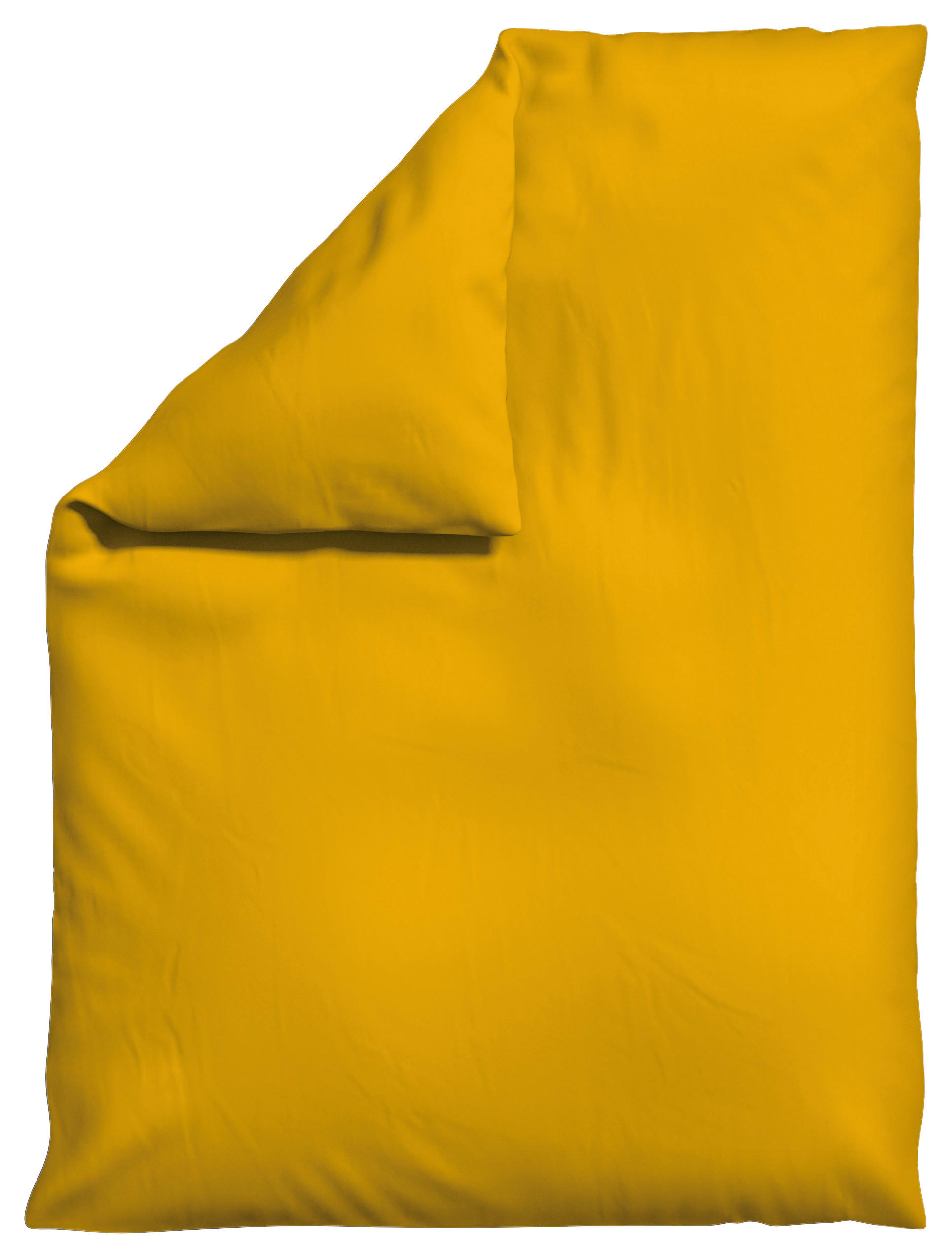 BETTDECKENBEZUG KNITTED JERSEY Jersey 155/220 cm  - Currygelb, Basics, Textil (155/220cm) - Schlafgut