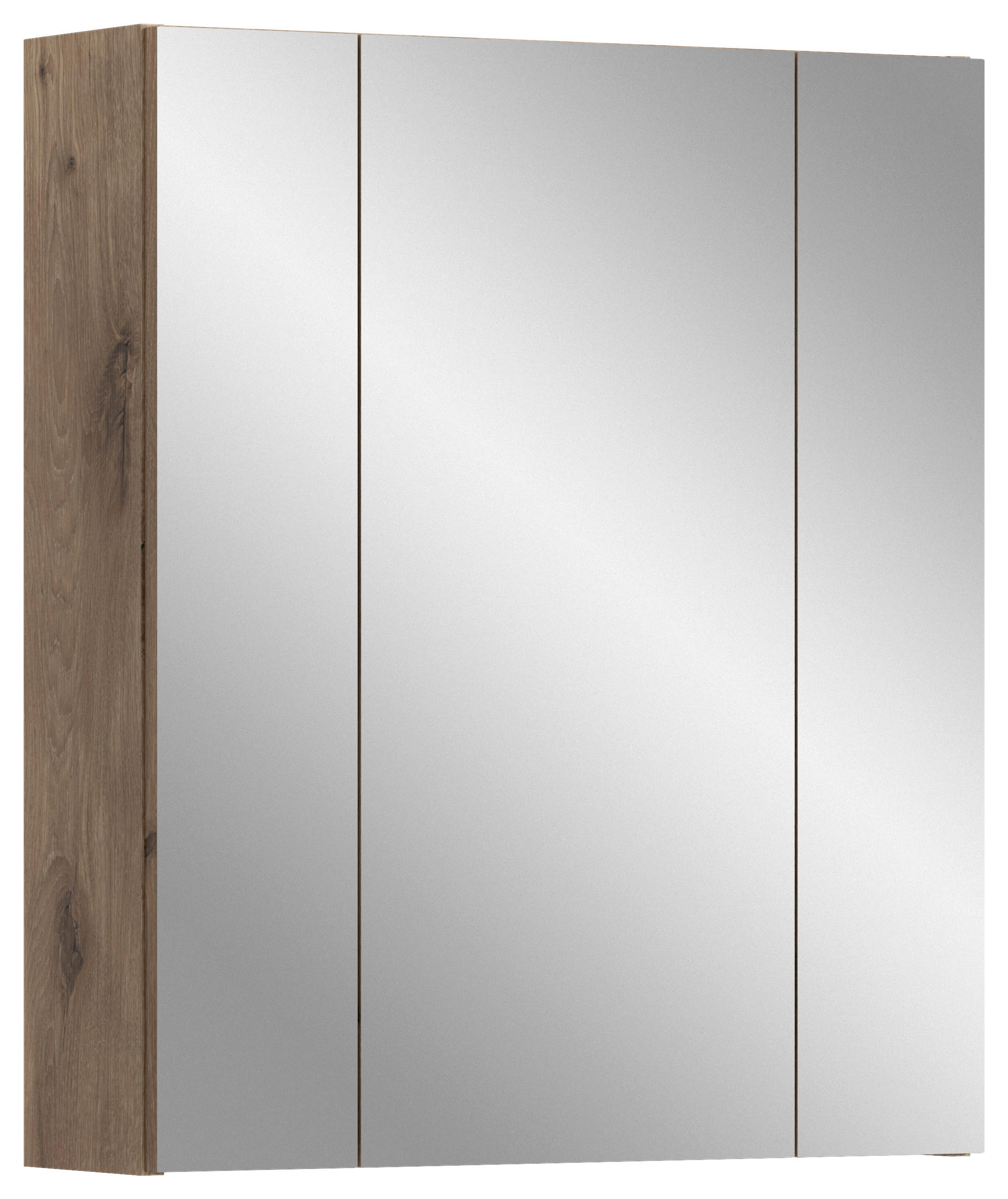 SPIEGELSCHRANK 60/70/18 cm  - Eiche dunkel/Schwarz, Basics, Glas/Holzwerkstoff (60/70/18cm) - MID.YOU