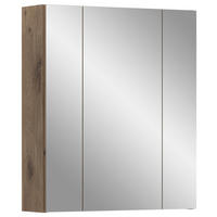 SPIEGELSCHRANK 60/70/18 cm  - Eiche dunkel/Schwarz, Basics, Glas/Holzwerkstoff (60/70/18cm) - MID.YOU