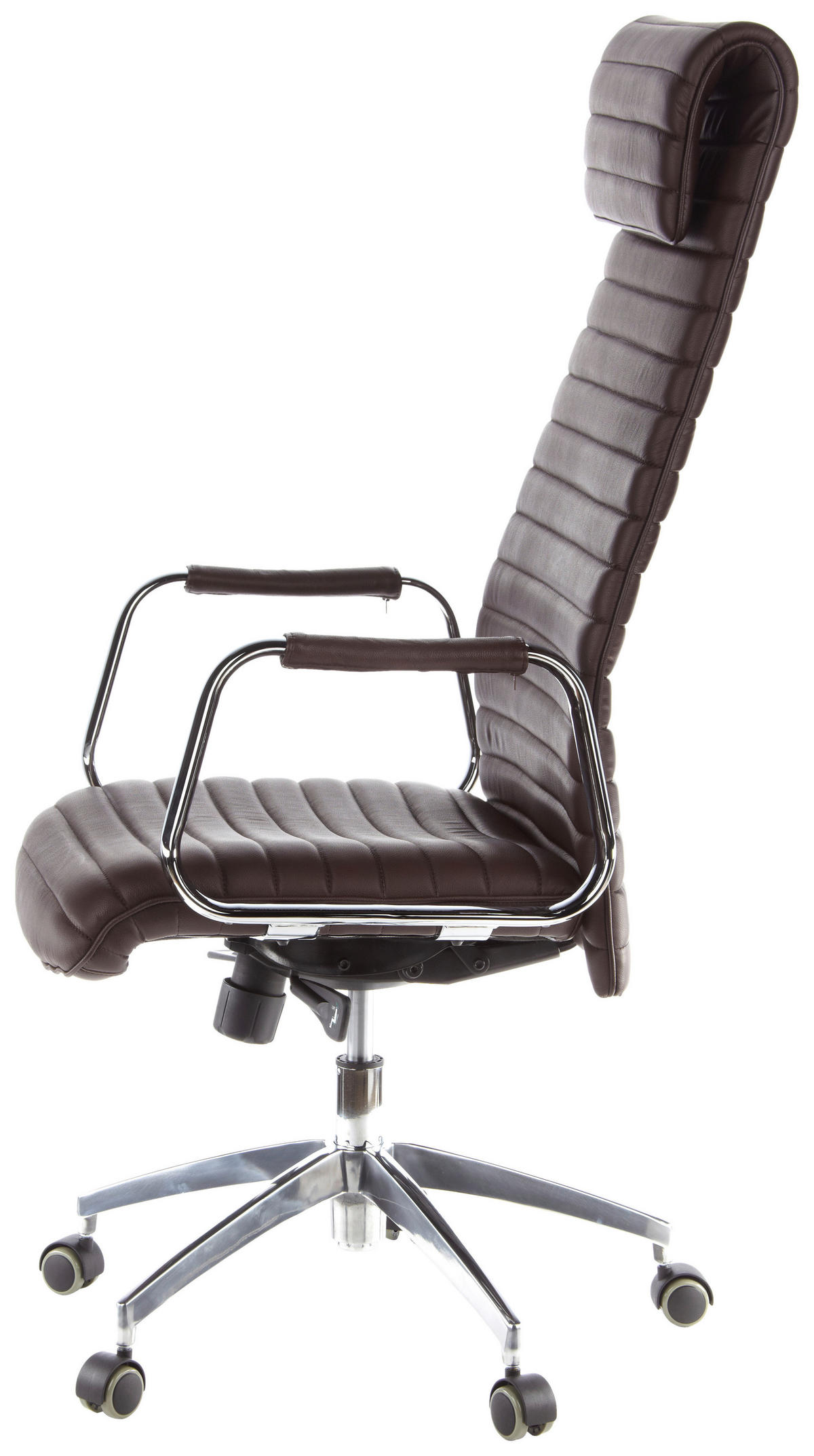 DREHSTUHL Lederlook Silberfarben, Dunkelbraun  - Dunkelbraun/Silberfarben, MODERN, Leder/Kunststoff (59/139/50cm) - MID.YOU