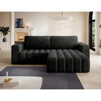 ECKSOFA Samt Anthrazit  - Anthrazit/Schwarz, Design, Kunststoff/Textil (250/175cm) - MID.YOU