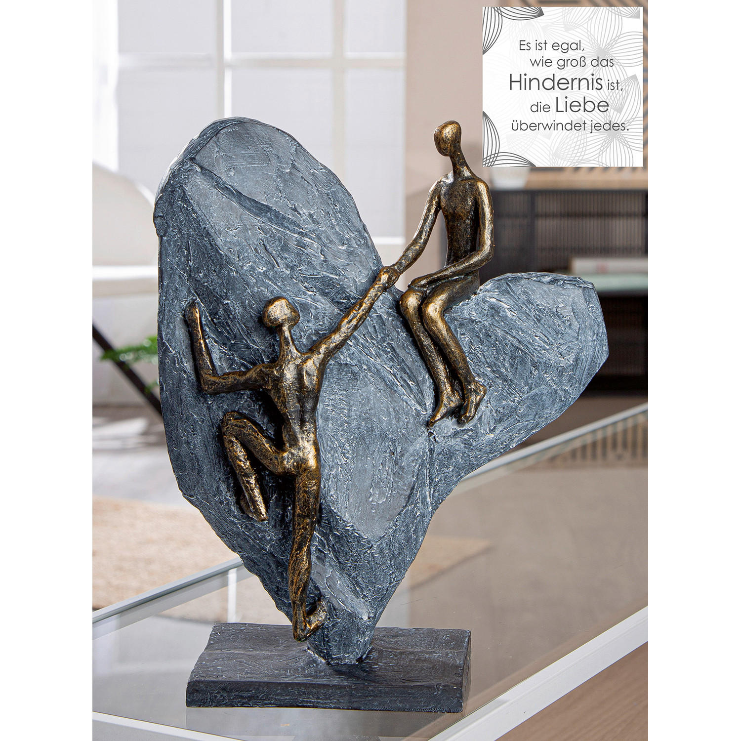 SKULPTUR - Bronzefarben/Grau, LIFESTYLE, Kunststoff (25.8/32/11.7cm)