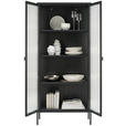 VITRINE in Schwarz  - Schwarz, Trend, Glas/Metall (80/180/35cm) - Xora