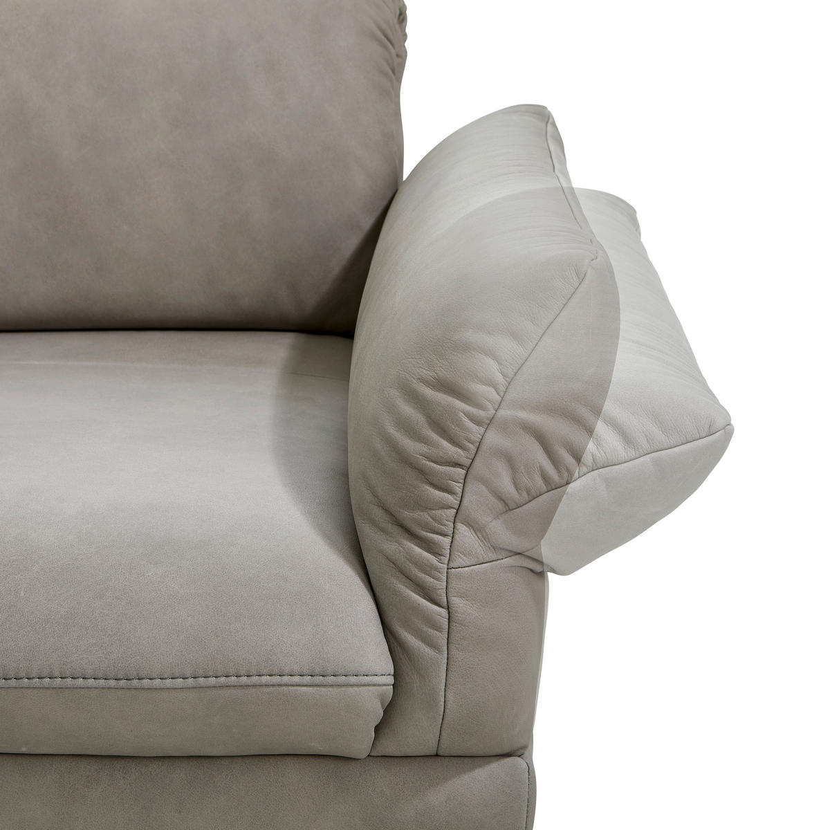 ECKSOFA in Echtleder Grau  - Anthrazit/Grau, Design, Leder/Metall (308/173cm) - Joop!