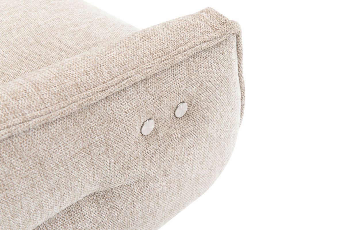 RELAXFÅTÖLJ i trä, metall, textil beige  - beige/svart, Klassisk, metall/trä (72/109/86cm) - Welnova