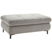 HOCKER Webstoff Grau  - Schwarz/Grau, KONVENTIONELL, Textil/Metall (129/49/64cm) - SetOne by Musterring