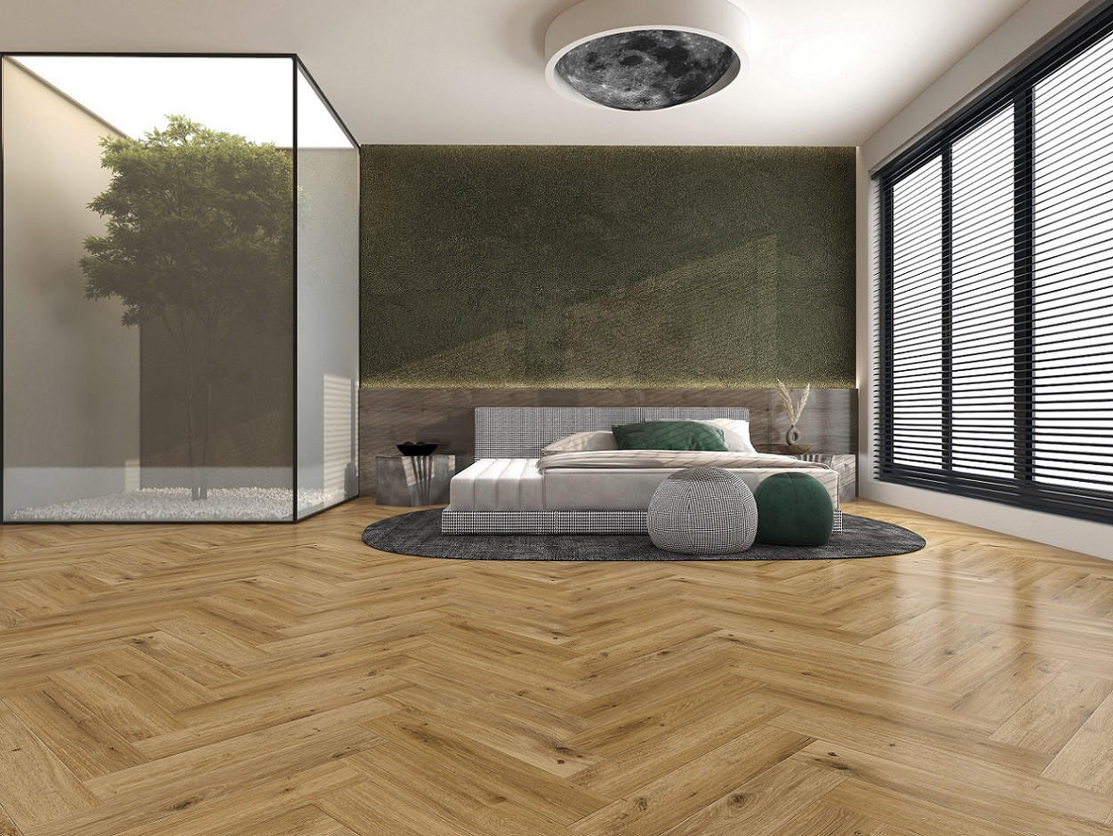 VINYLBODEN Fischgrät Eiche Stockholm Premium  per  m² - Eichefarben, Design, Kunststoff (61,5/12,3/5,5cm) - Venda