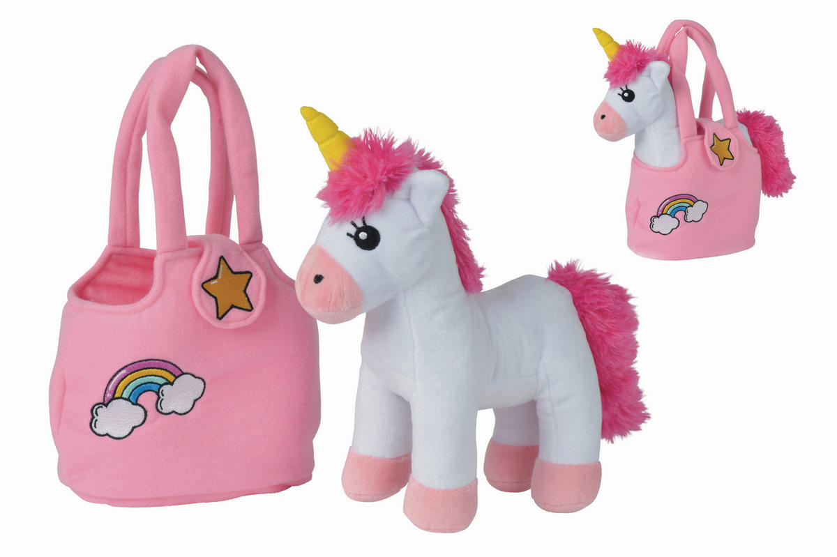 Einhorn mit Tasche Einhorn mit Tasche  - Pink/Rosa, Basics, Textil (18/28cm) - Simba