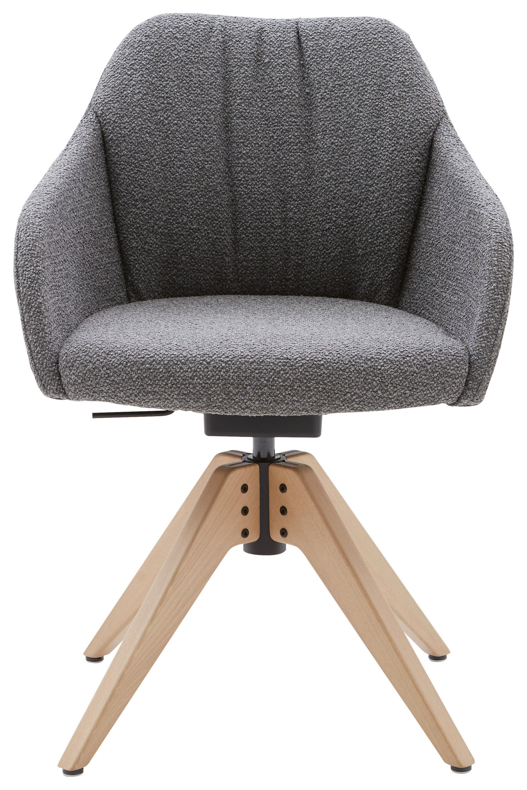 ARMLEHNSTUHL  in Flachgewebe  - Eichefarben/Grau, Design, Holz/Textil (58/82,5-85,25/60cm) - Johann Jakob
