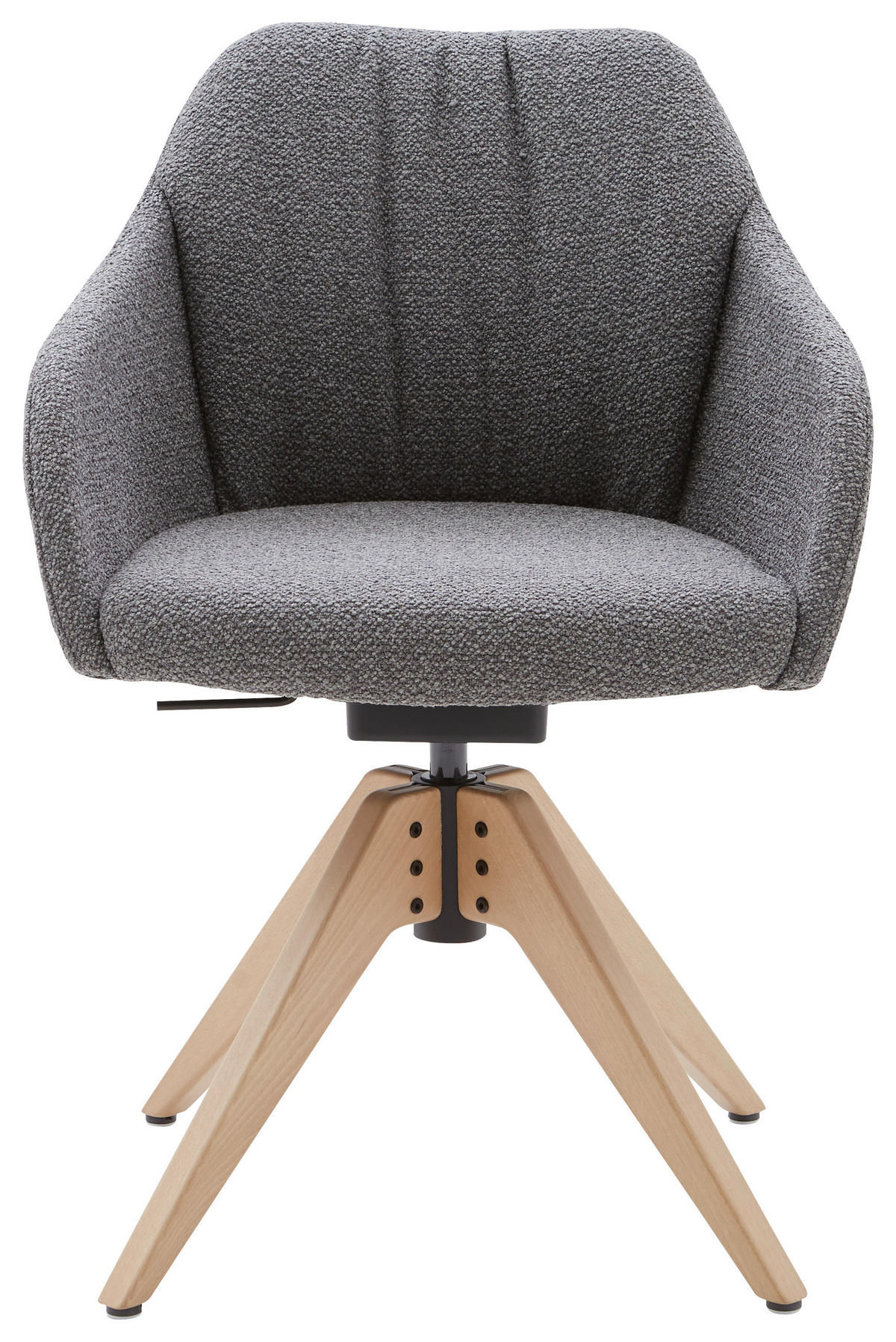 ARMLEHNSTUHL  in Flachgewebe  - Eichefarben/Grau, Design, Holz/Textil (58/82,5-85,25/60cm) - Johann Jakob