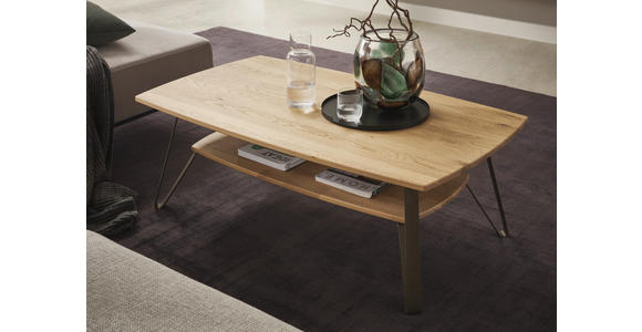 COUCHTISCH in Holz, Metall 95/65/42,6 cm  - Wildeiche/Bronzefarben, MODERN, Holz/Metall (95/65/42,6cm) - Valnatura