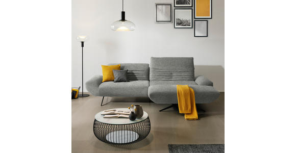 ECKSOFA  in Bouclé Grau  280/170-195 cm  - Schwarz/Grau, Design, Textil/Metall (280/170-195cm) - Dieter Knoll