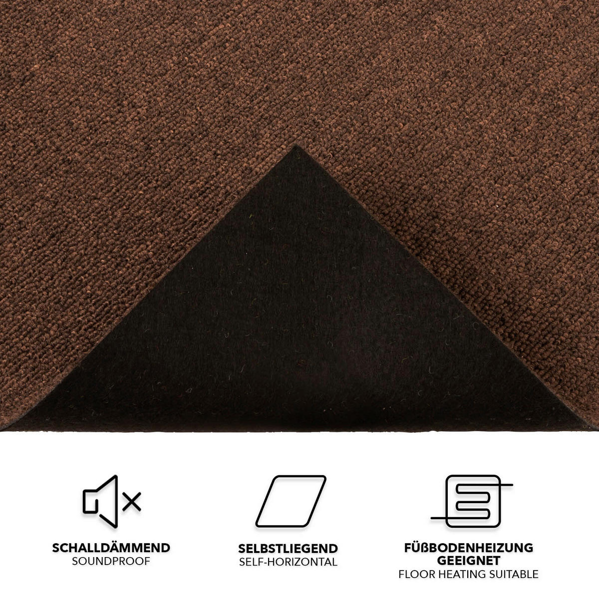 TEPPICHFLIESE - Dunkelbraun, Basics, Textil (50/50cm) - Esposa