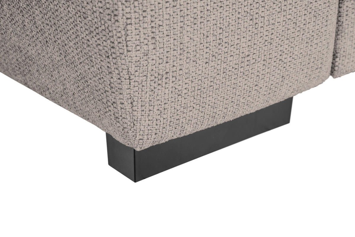 ECKSOFA in Struktur Taupe  - Taupe/Schwarz, Design, Kunststoff/Textil (284/205cm) - Xora