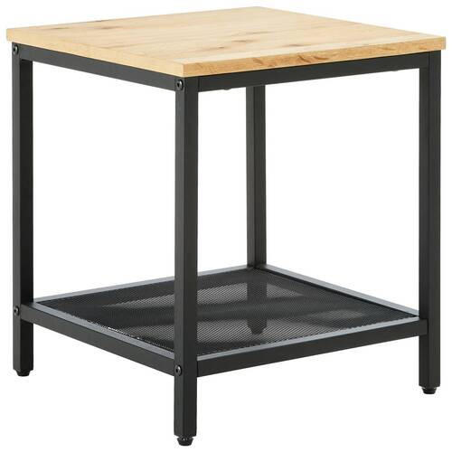 BEISTELLTISCH 40/40/45 cm Eiche furniert Schwarz, Eichefarben rechteckig  - Eichefarben/Schwarz, LIFESTYLE, Holz/Holzwerkstoff (40/40/45cm) - Xora