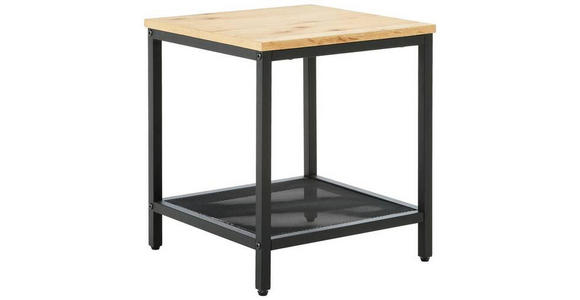 BEISTELLTISCH 40/40/45 cm Eiche furniert Schwarz, Eichefarben rechteckig - Eichefarben/Schwarz, LIFESTYLE, Holz/Holzwerkstoff (40/40/45cm) - Xora