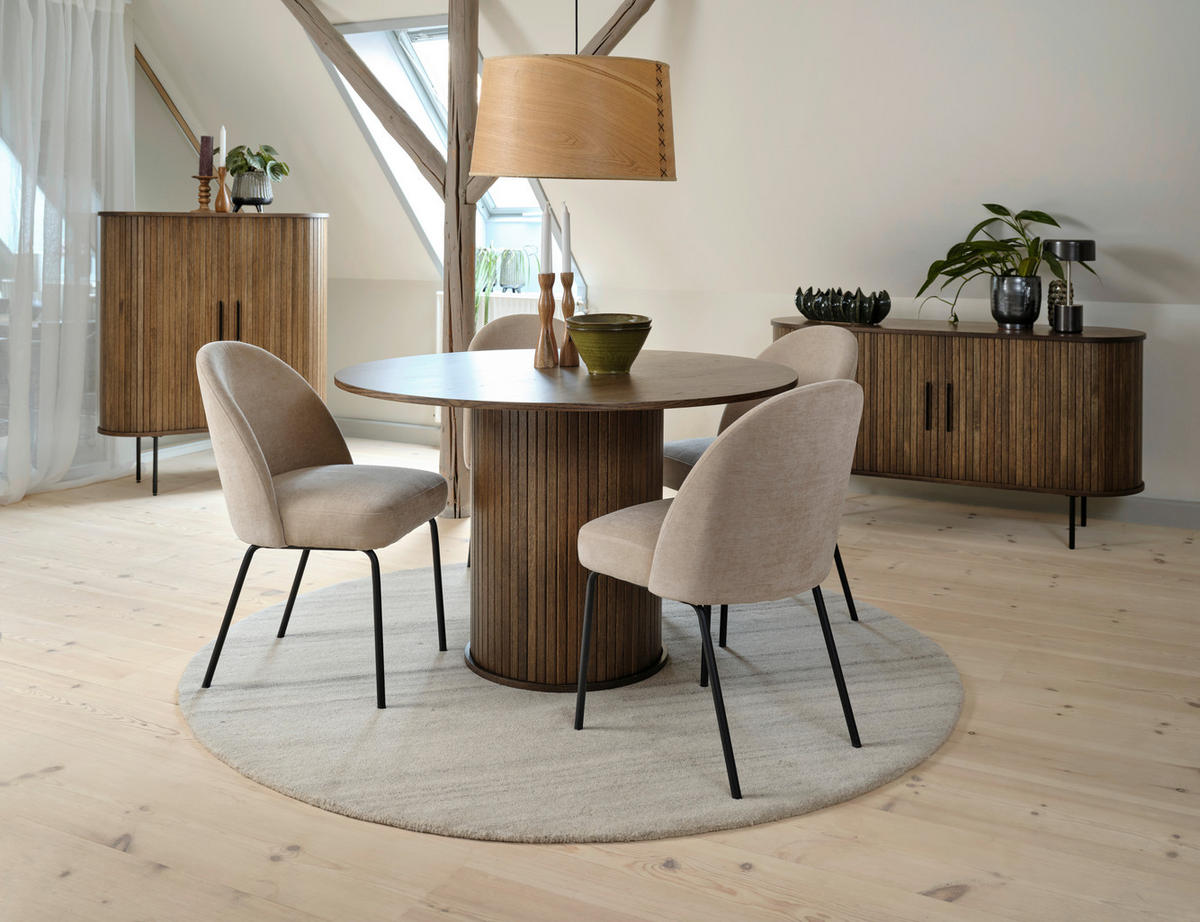 MATBORD i trämaterial 120/120/75 cm   - ekfärgad, Trend, trämaterial (120/120/75cm) - home24