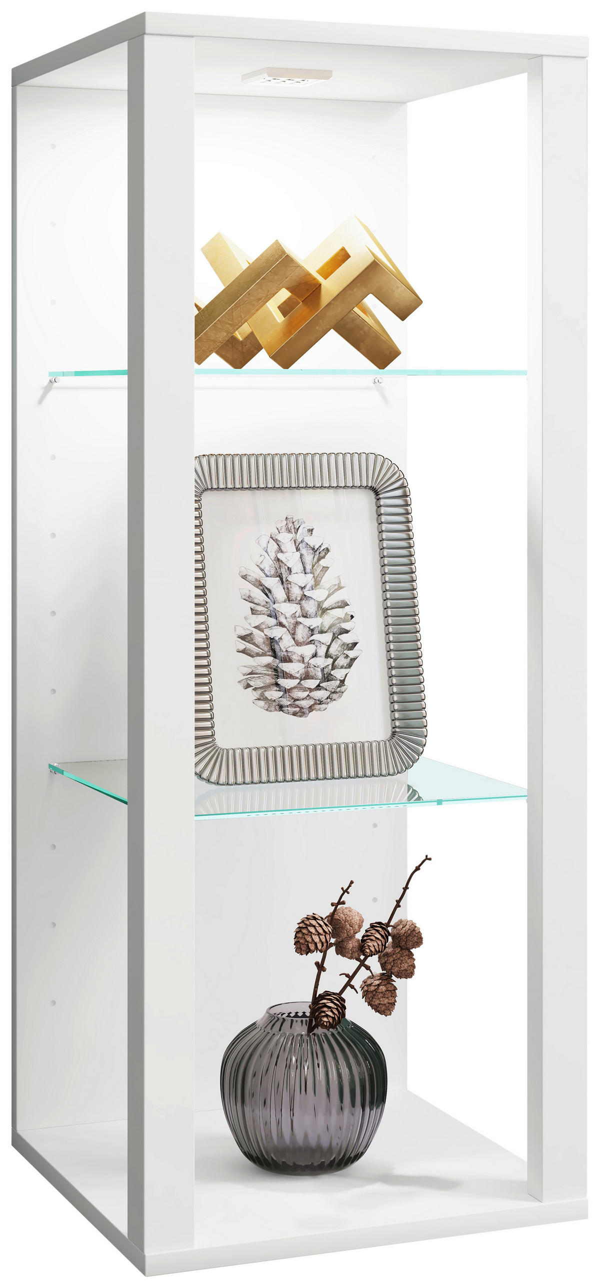 HÄNGEVITRINE in Weiß  - Weiß, Design, Glas/Holzwerkstoff (35/90/35cm) - MID.YOU