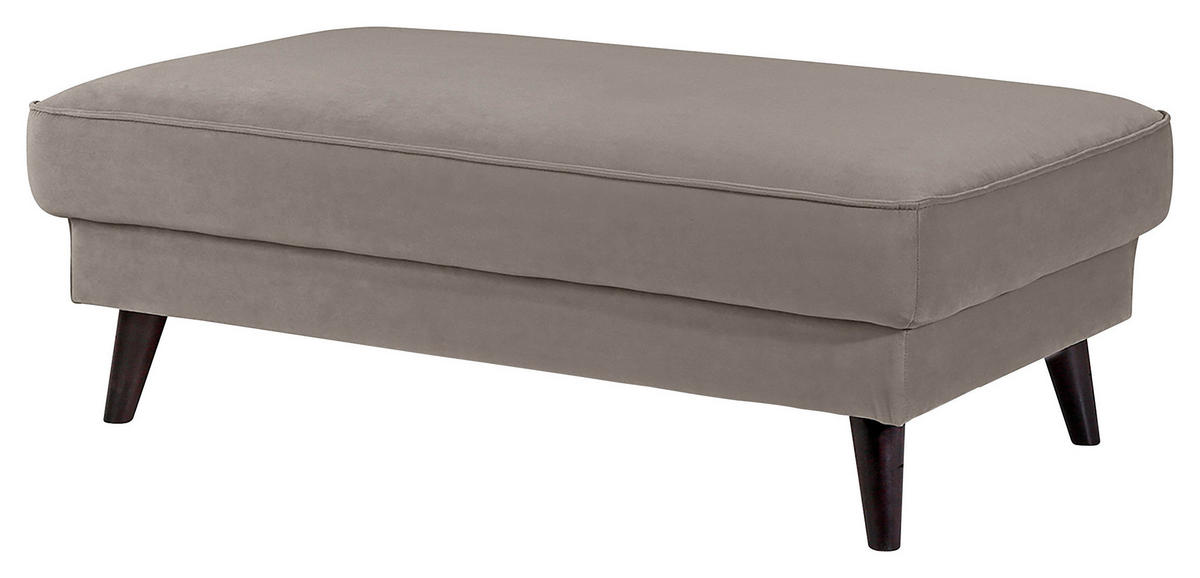 HOCKER Velours Taupe  - Taupe/Wengefarben, MODERN, Holz/Textil (123/45/74cm) - Trendmanufaktur