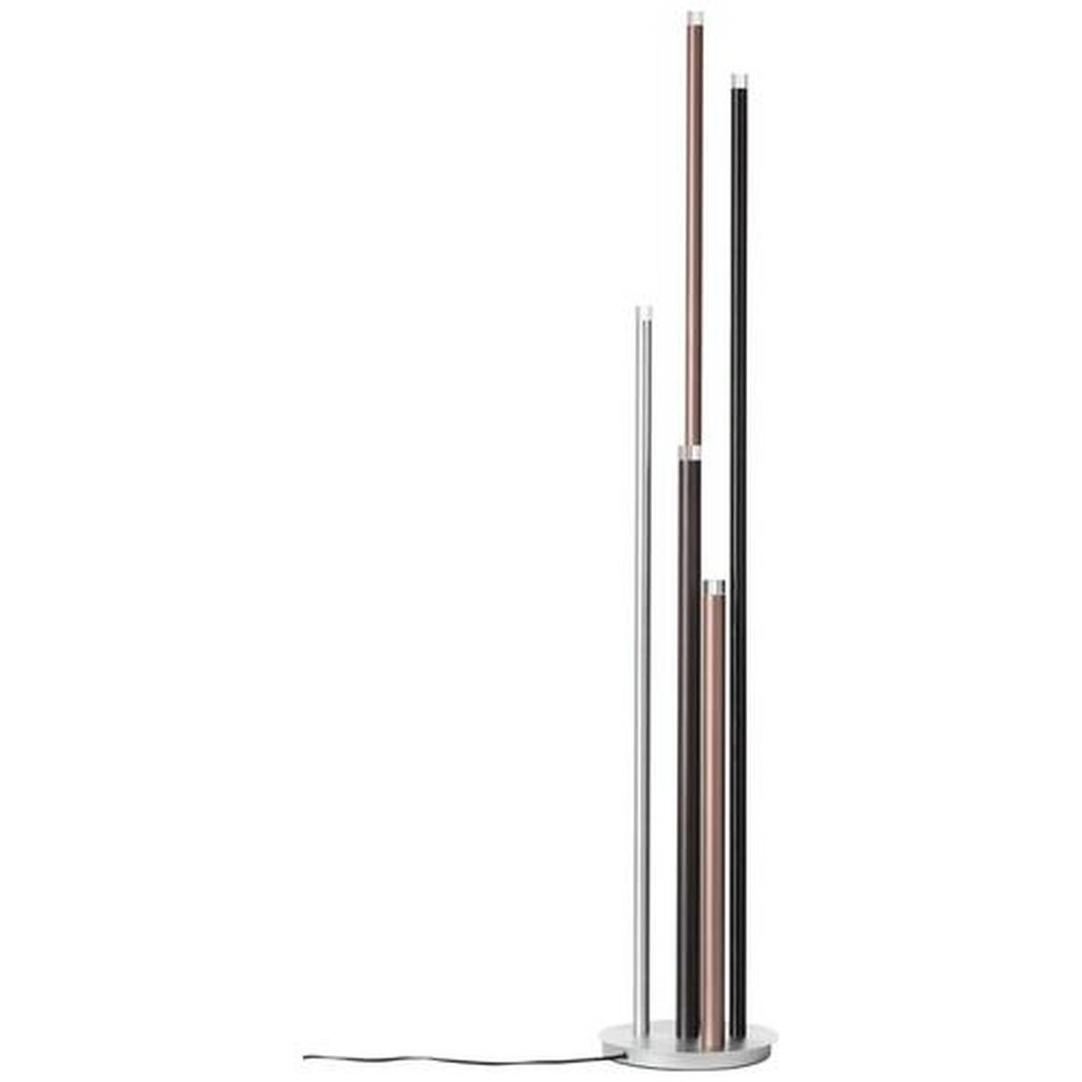 LED SVJETILJKA PODNA Cembalo  - srebrne boje/svijetlo smeđa, Design, metal/plastika (28/155cm)