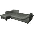 ECKSOFA Anthrazit Struktur Rückenkissen, Bettkasten, Schlaffunktion, Rücken echt, Liegefläche im Originalstoff  - Anthrazit/Schwarz, KONVENTIONELL, Textil/Metall (194/274cm) - Carryhome