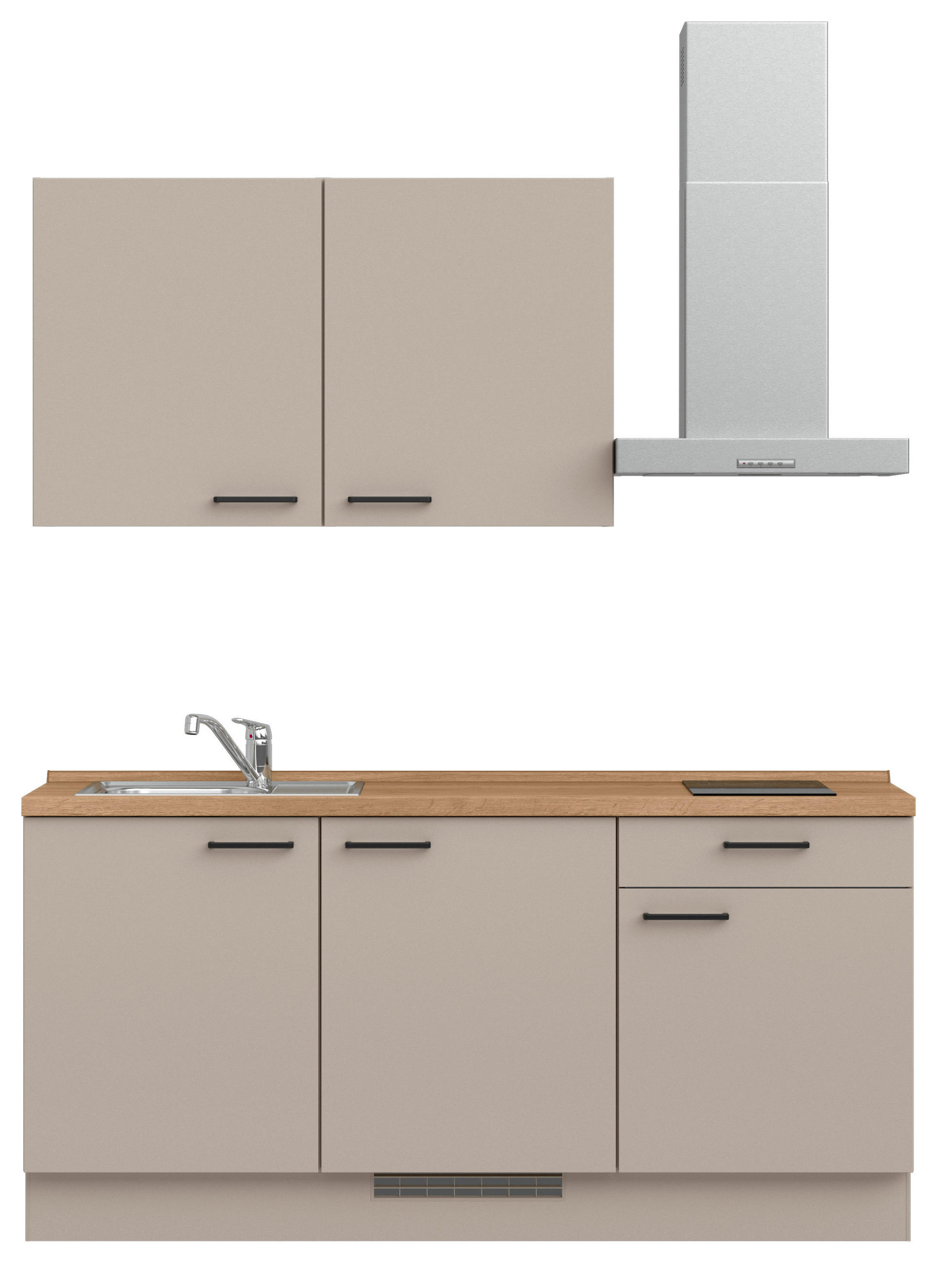 KÜCHENBLOCK Easytouch 180 cm  in Eichefarben, Sandfarben  - Sandfarben/Eichefarben, MODERN, Holzwerkstoff/Metall (180cm) - Nobilia
