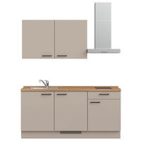 KÜCHENBLOCK Easytouch 180 cm  in Eichefarben, Sandfarben  - Sandfarben/Eichefarben, MODERN, Holzwerkstoff/Metall (180cm) - Nobilia