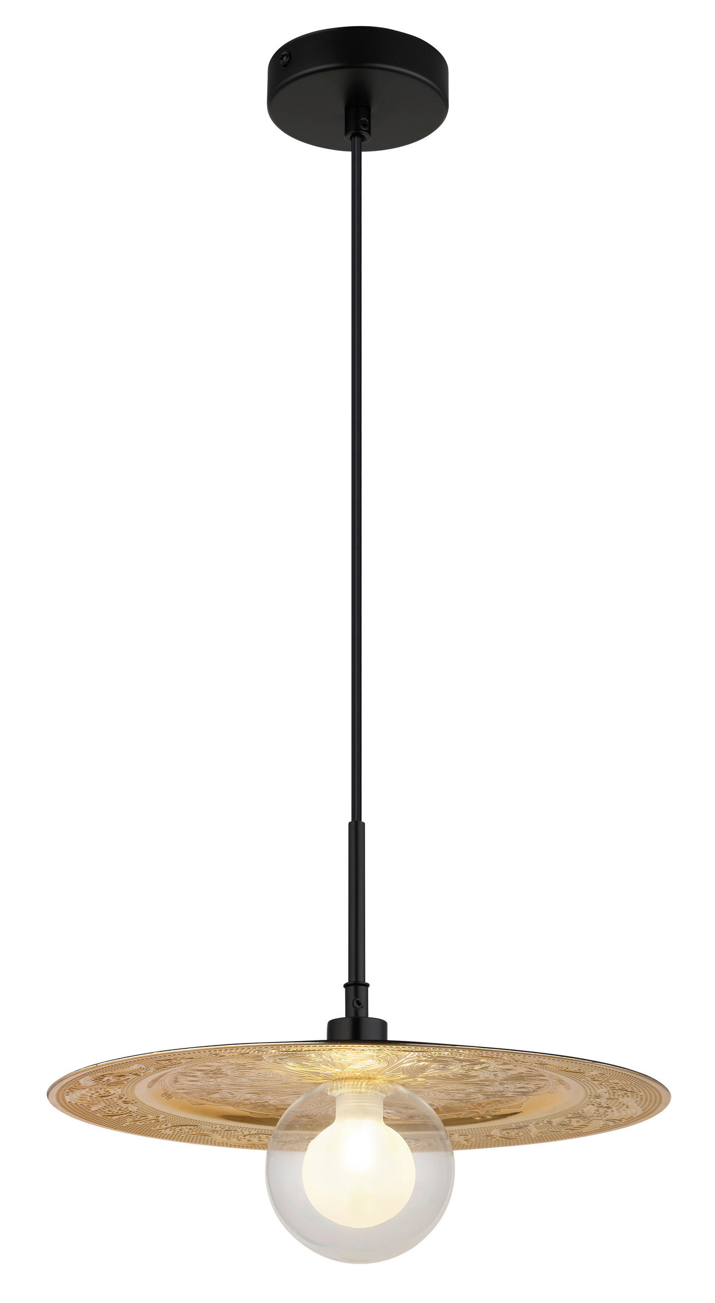 HÄNGELEUCHTE 33/119 cm    - Klar/Goldfarben, Design, Glas/Kunststoff (33/119cm) - Globo