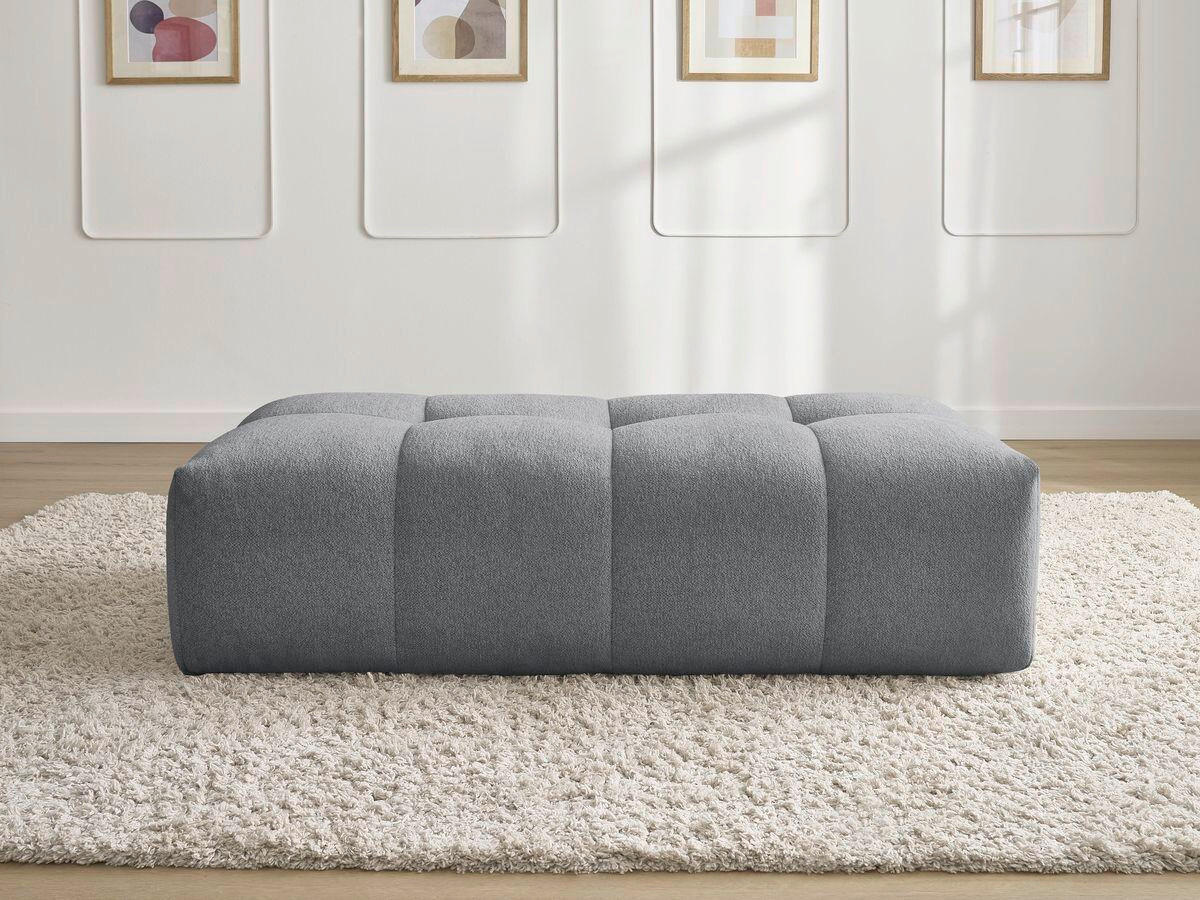 HOCKER EVEREST Flachgewebe Dunkelgrau  - Dunkelgrau/Schwarz, MODERN, Kunststoff/Textil (166/100/40cm)