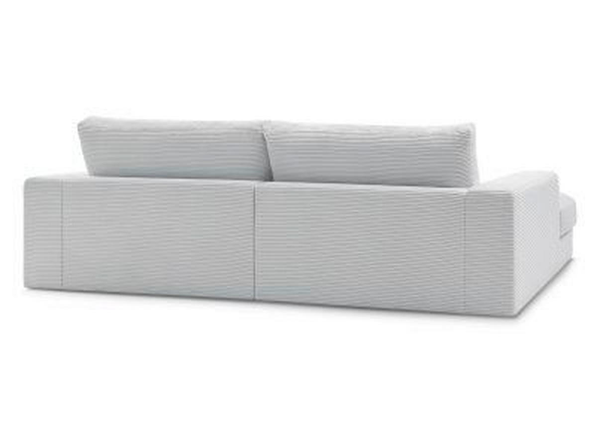 ECKSOFA  LEONARD Hellgrau Cord  - Hellgrau/Schwarz, MODERN, Kunststoff/Textil (274/159cm)