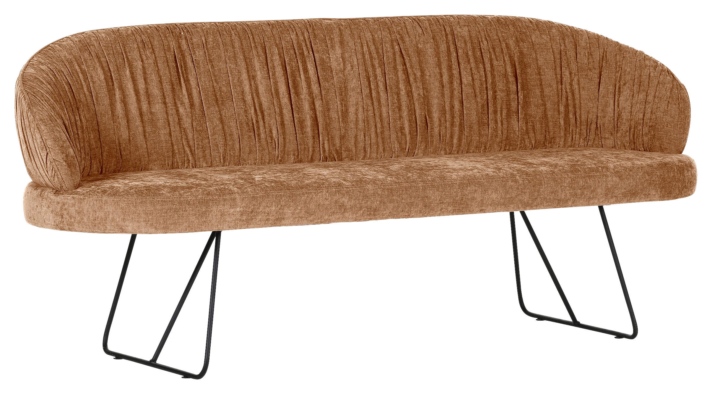 SITZBANK 202/88/65 cm Flachgewebe Rostfarben Metall  - Rostfarben/Schwarz, Design, Textil/Metall (202/88/65cm) - Novel