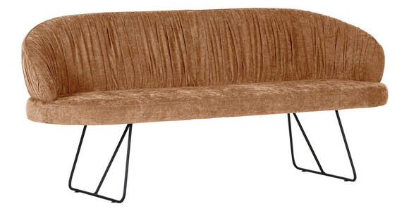 SITZBANK 202/88/65 cm Flachgewebe Rostfarben Metall - Rostfarben/Schwarz, Design, Textil/Metall (202/88/65cm) - Novel