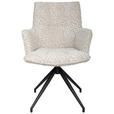 ARMLEHNSTUHL  Stoffauswahl, Sitzfläche 360° drehbar, automatische Rückholfunktion Jacquard  - Taupe/Beige, Design, Textil/Metall (59/89.5/63cm) - Novel
