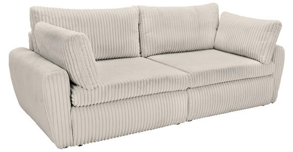 SCHLAFSOFA in Cord, Plüsch Hellgrau  - Hellgrau/Schwarz, MODERN, Kunststoff/Textil (240/90/120cm) - Carryhome