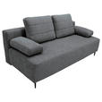 SCHLAFSOFA Flachgewebe Dunkelgrau  - Dunkelgrau/Schwarz, KONVENTIONELL, Textil/Metall (197/75/100cm) - Carryhome
