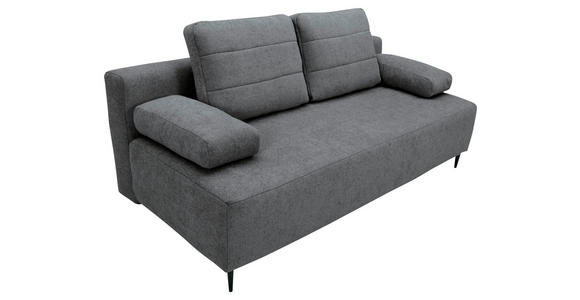 SCHLAFSOFA Flachgewebe Dunkelgrau  - Dunkelgrau/Schwarz, KONVENTIONELL, Textil/Metall (197/75/100cm) - Carryhome