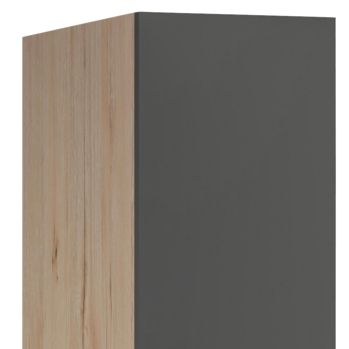 APOTHEKERSCHRANK 30/200/57 cm  in Eiche San Remo, Dunkelgrau  - Edelstahlfarben/Dunkelgrau, MODERN, Holzwerkstoff/Metall (30/200/57cm) - FlexWell