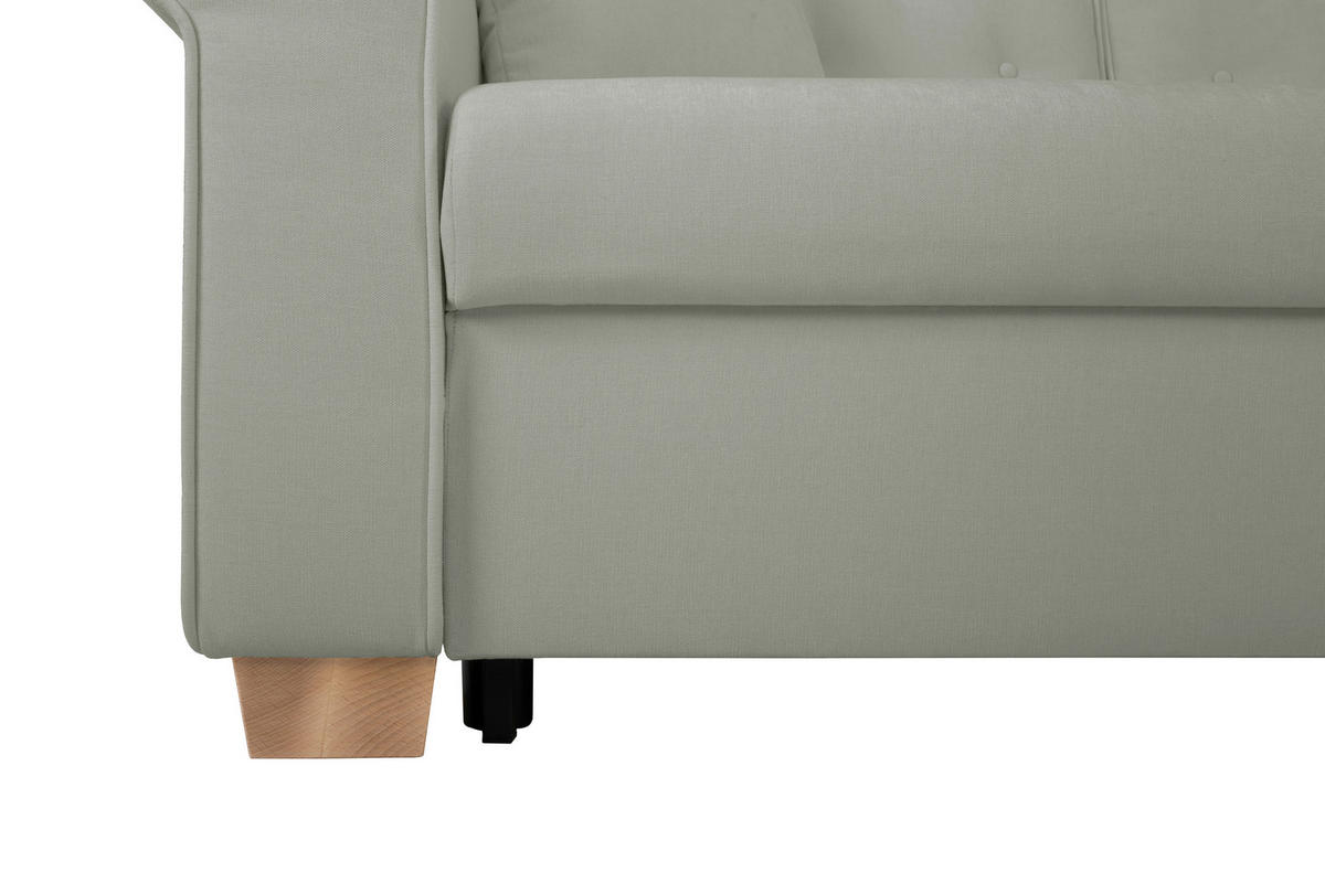 SCHLAFSOFA in Chenille Grau  - Buchefarben/Grau, Design, Holz/Textil (240/94/98cm) - MID.YOU